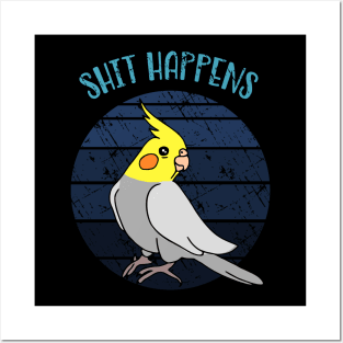 shit happens - aesthetic cockatiel doodle Posters and Art